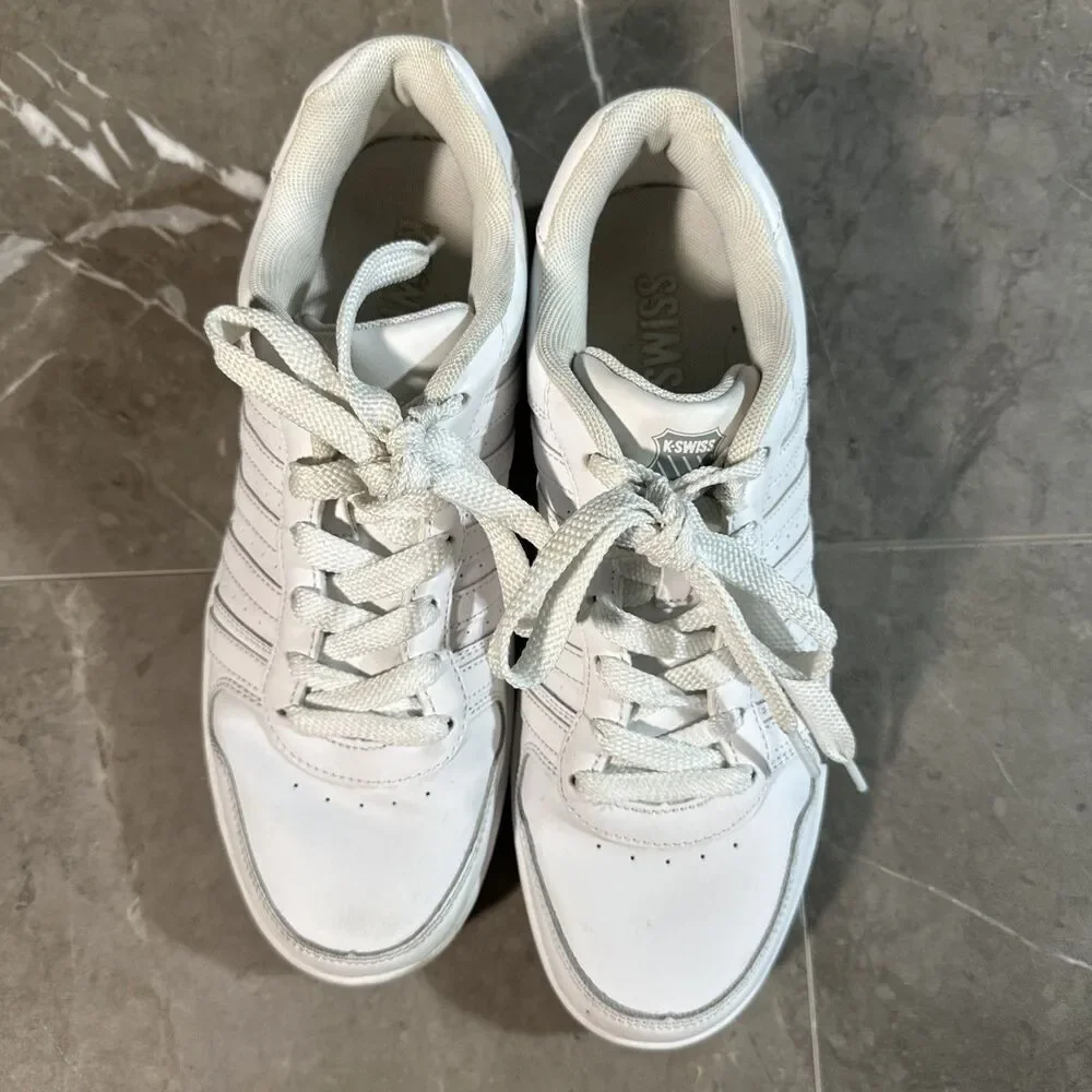 K-SWISS SHOES MEN LOW COURT PALISADES WHITE LEATHER 06931-117 US 10 EU 43 B28